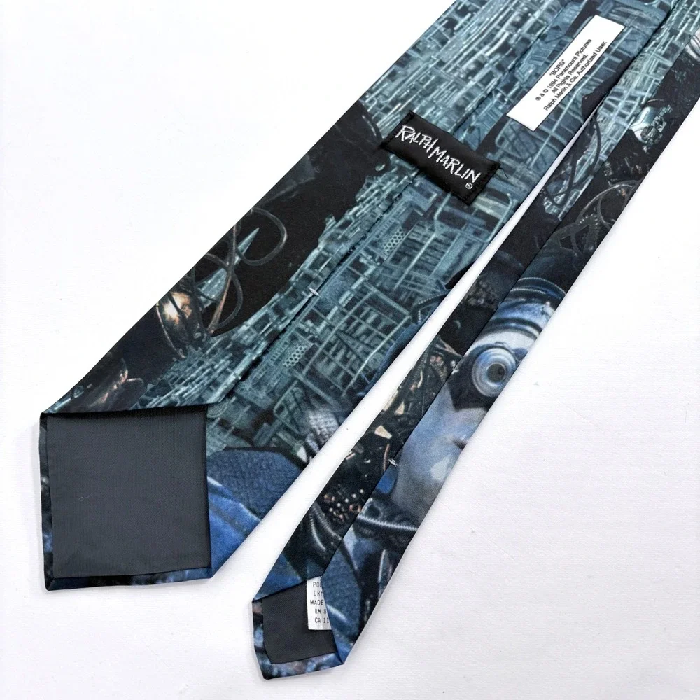 Ralph Marlin Necktie Blue Star Trek Borg Vintage 1994 Sci-Fi All Over Print Tie‎